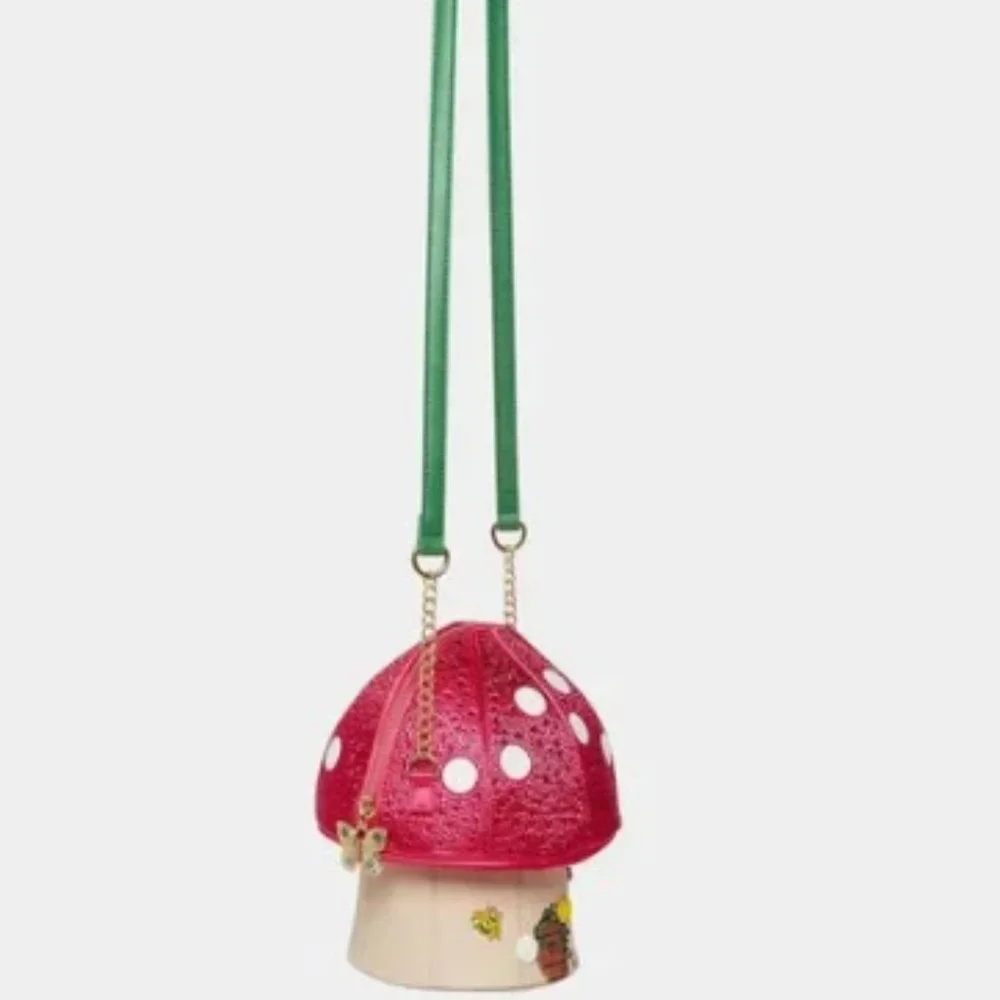 NWT Betsey Johnson KITSCH LOVE YOU SO MUSH MUSHROOM CROSSBODY